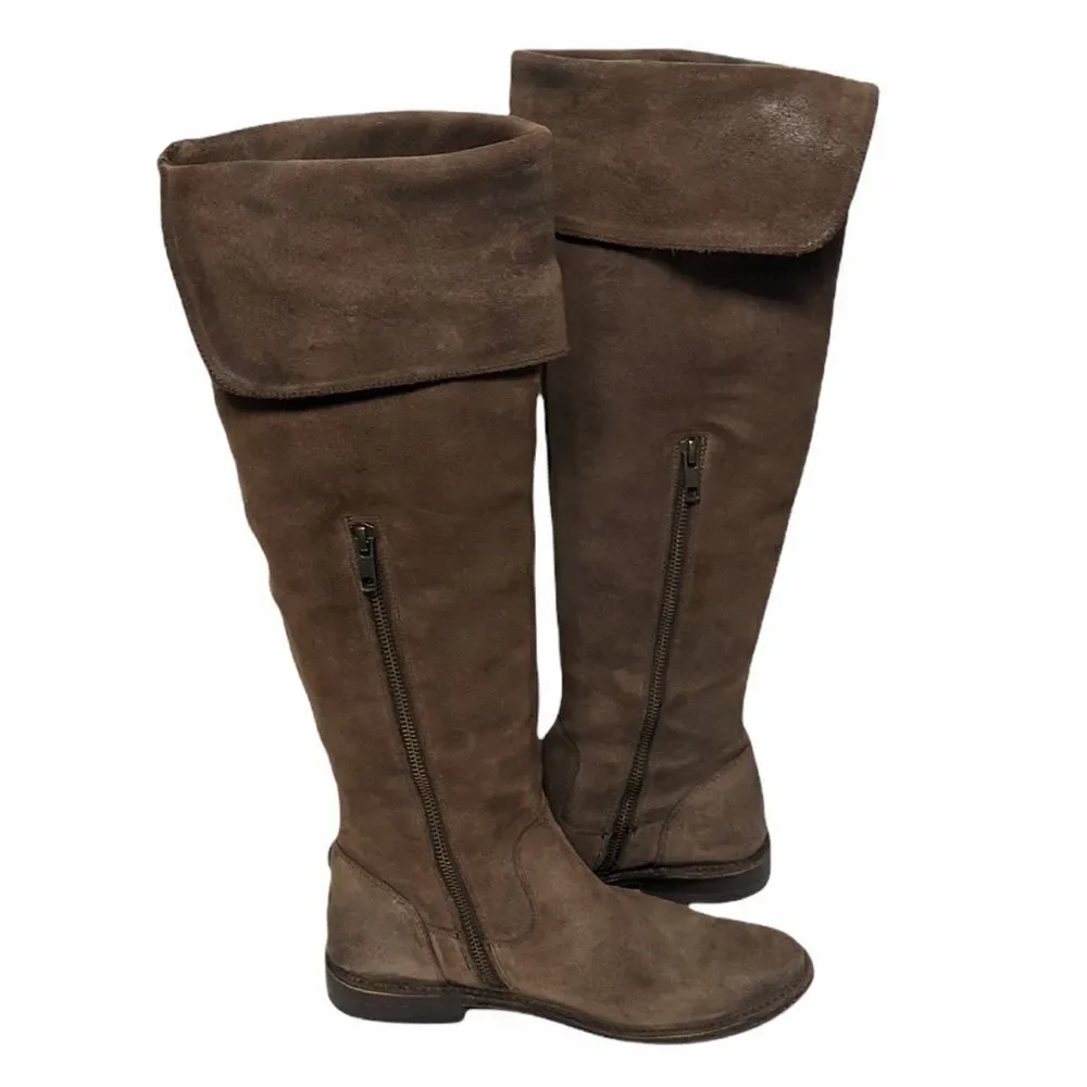 FRYE Shirley Over the Knee Leather Boots 6